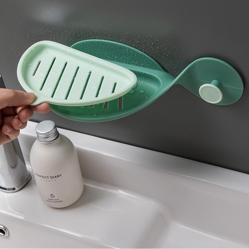 Khay Đựng Xà Bông Xà Phòng Dán Tường Hình Con Cá Dễ Thương có móc treo đồ đa năng 2 trong 1