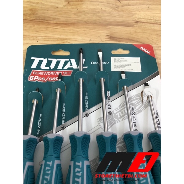 Bộ tuốc nơ vít (tô vít) 6 chi tiết Total THT250606