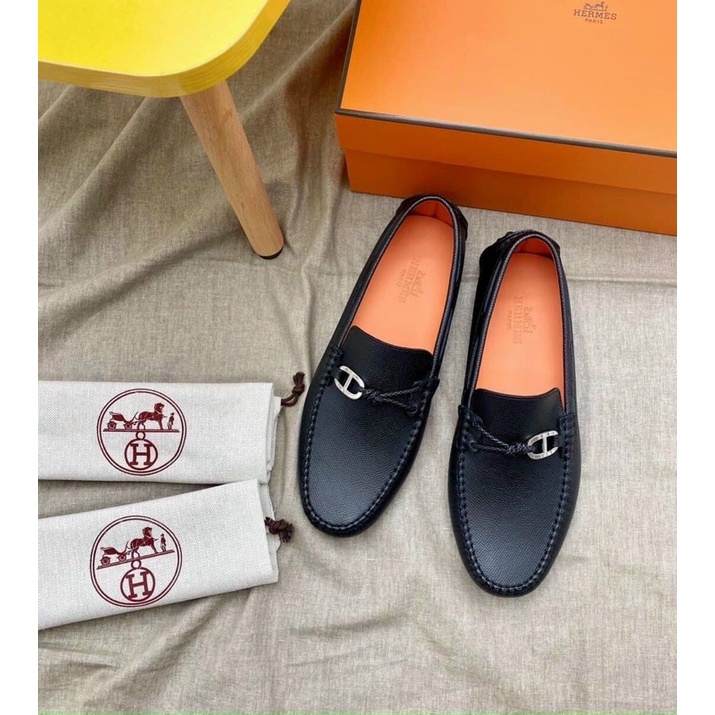 Giày lười không dây moca nam da bò nguyên tấm cao cấp.