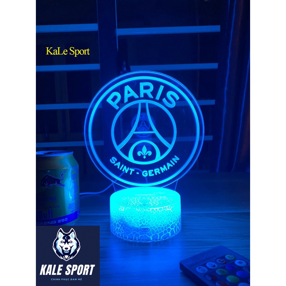 Đèn ngủ 3D CLB bóng đá Paris Saint Germain đế pha lê kèm điều khiển từ xa - Đèn Led 16 màu
