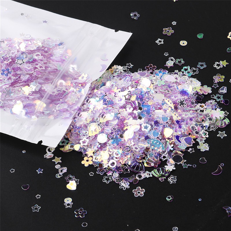 Phụ kiện pha lê bằng PET hỗn hợp lấp lánh dán trang trí móng tay và đồ thủ công nhựa resin epoxy