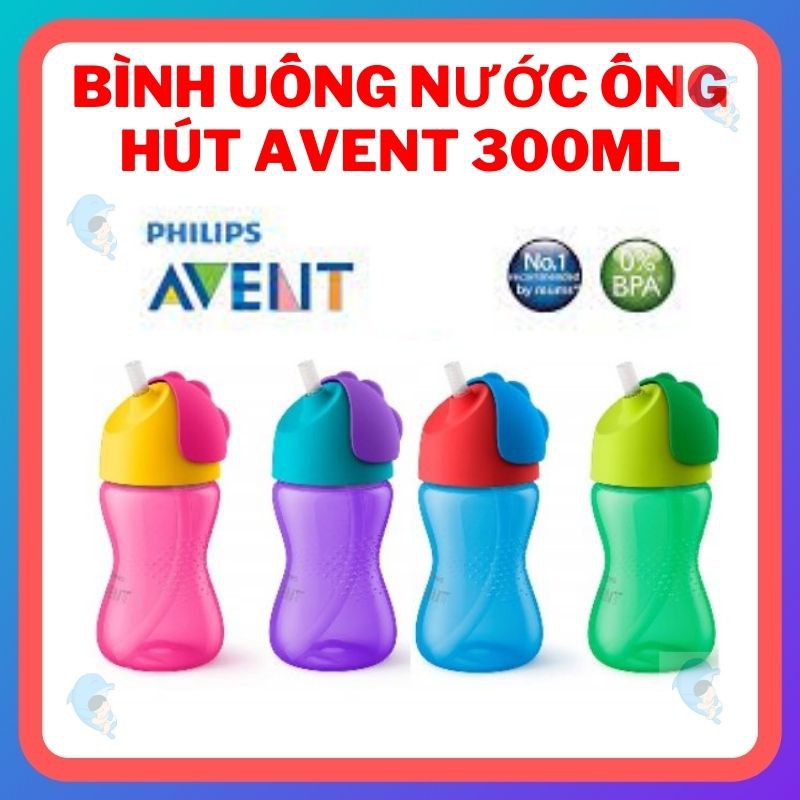 Bình Uống Nước Có Ống Hút Avent, Dốc Ngược Không Chảy Nước Không BPA Cho Bé Uống Nước, Sữa, Nước Trái Cây 200ml/300ml