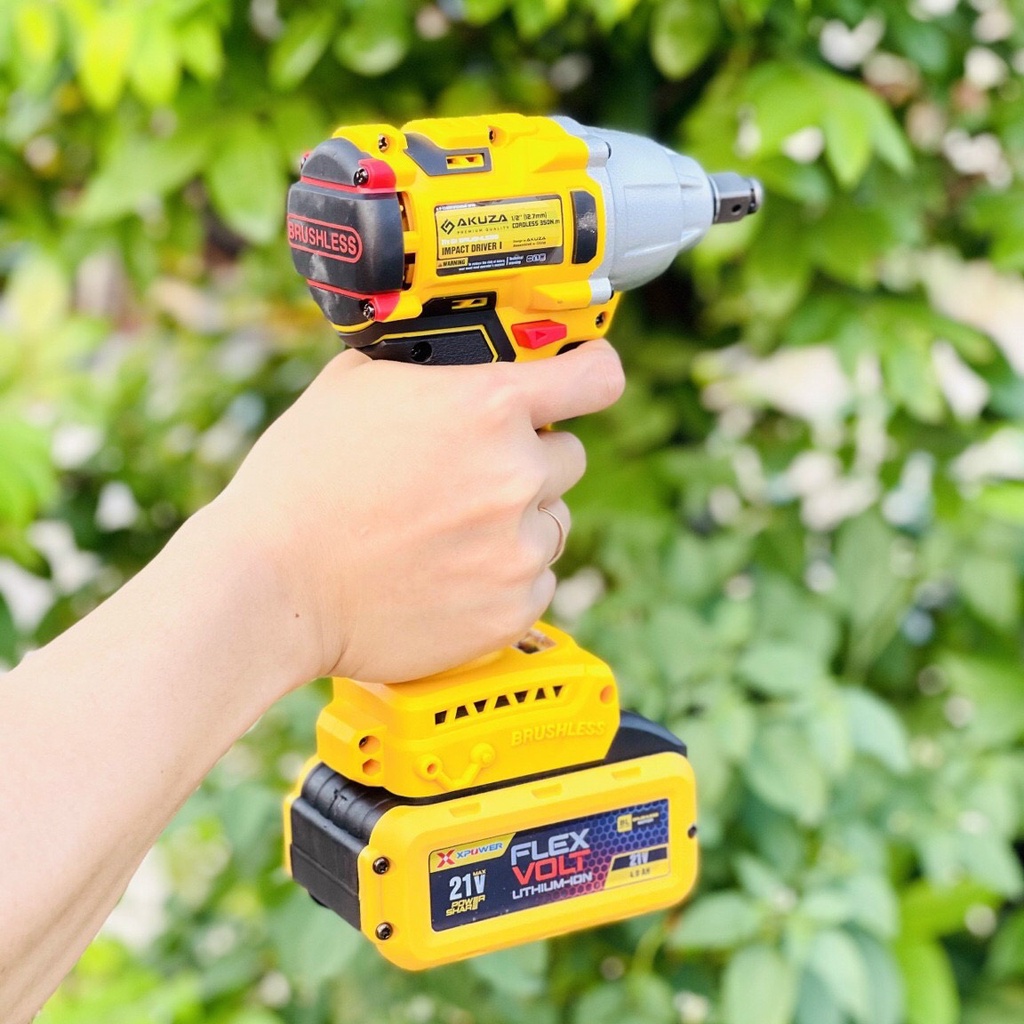 Máy siết bulong AKURA X3 dùng pin không chổi than 21V AKURA X3 Pro - Tặng 1 Đầu chuyển bắt vít - Kèm 2 pin