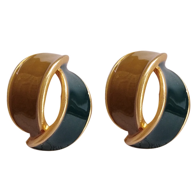 Khuyên Tai Hàn Quốc Nhật Bản 2022 Mặt Hình Cầu Màu Sắc Tương Phản Sáng Tạo