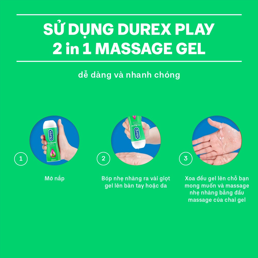 Gel Bôi Trơn Durex Play Massage 2 in 1, gel bôi trơn tình dục tăng khoái cảm khi quan hệ