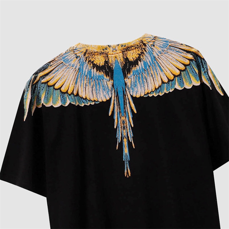 Áo Thun Cotton Tay Ngắn In Hình Đôi Cánh Plus Size Unisex