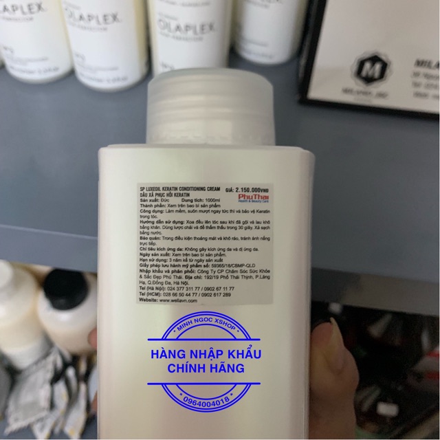 Dầu Xả Phục Hồi Wella Sp Keratin 1000ml