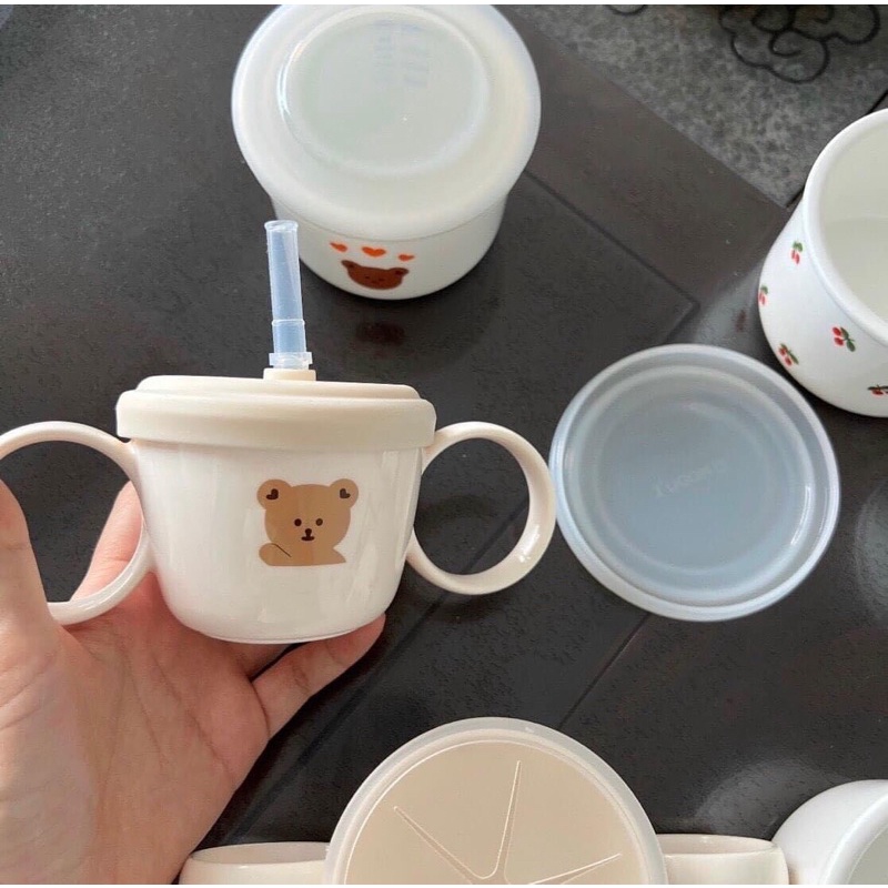 Cốc tập hút Dot To Dot kiêm cốc tập ăn dặm ăn snack cho bé TGM x DotToDot hình Gấu/ Thỏ/ Hổ/ Sóc