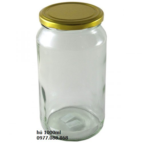 Set 06 Hủ thủy tinh tròn 1000ml nắp thiếc - Hủ trong suốt đựng thực phẩm