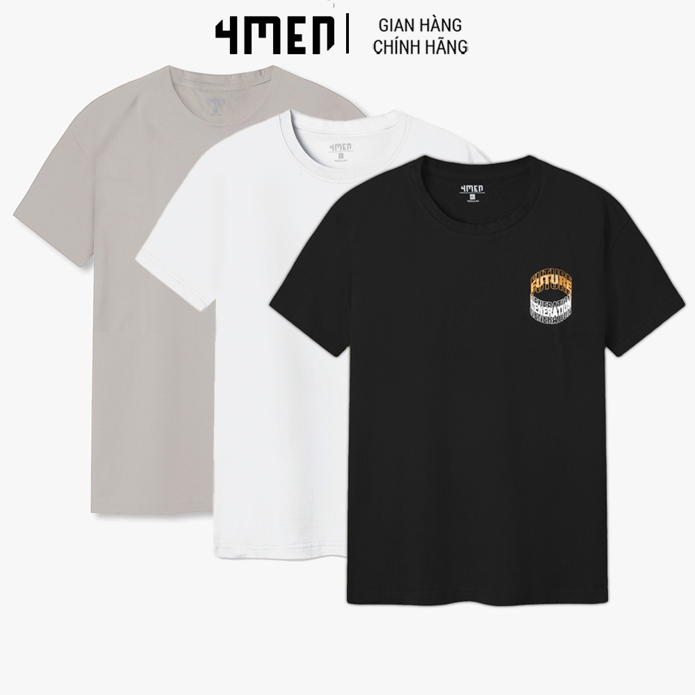 Áo Thun Nam Form Regular Future 4MEN AT091 cổ tròn tay ngắn hiện đại, đẹp, vải cotton thoáng mát