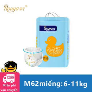 Tã/bỉm quần sơ sinh sơ sinh Rouya M - Gói 62 miếng