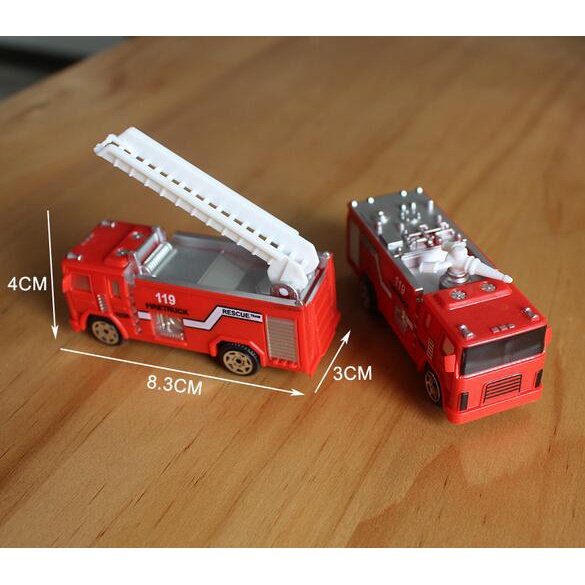 Set 4 Xe Cứu Hỏa Đồ Chơi Lưng Cho Bé