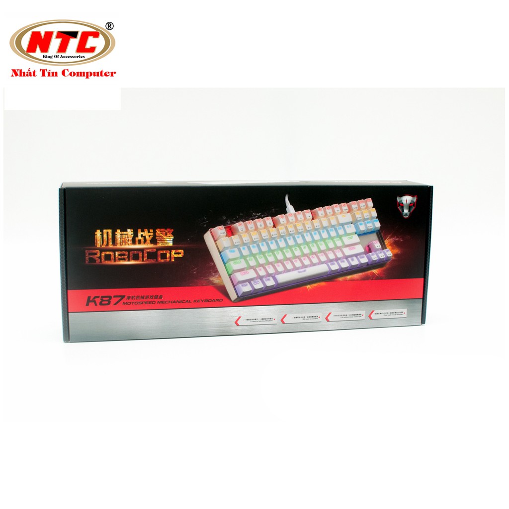 [Mã 77ELSALE hoàn 7% đơn 300K] Bàn phím cơ gaming Motospeed K87 Colorful Backlight