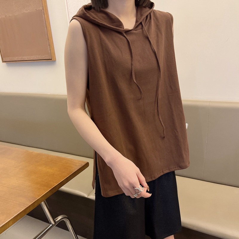 Áo Thun cotton Tay Ngắn Có Mũ Trùm Đầu Thời Trang Dành Cho Nữ