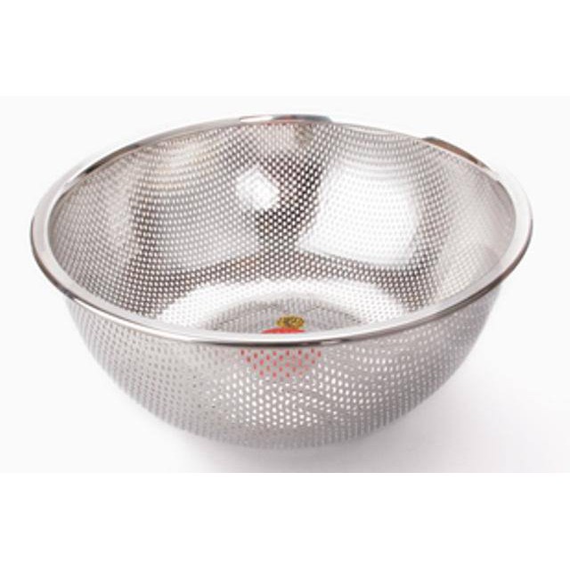 Rổ INox Kích thước 26cm Vành Dày - Lỗ Nhỏ