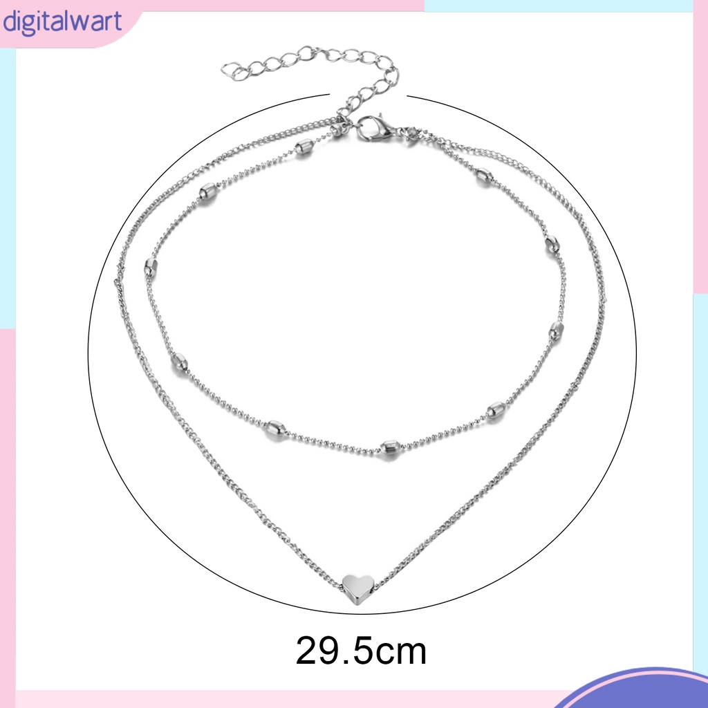Dây chuyền 2 dây họa tiết trái tim xinh xắn cho nữ