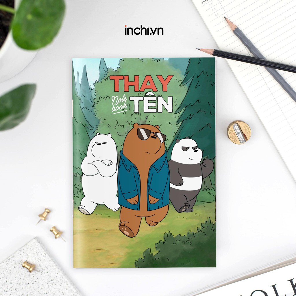 ( WE BARE BEARS ) VỞ KẺ NGANG 80 TRANG 5 MẪU IN TÊN THEO YÊU CẦU MIX HÌNH BA ANH EM NHÀ GẤU - VỞ NĂM HỌC MỚI CHO BÉ