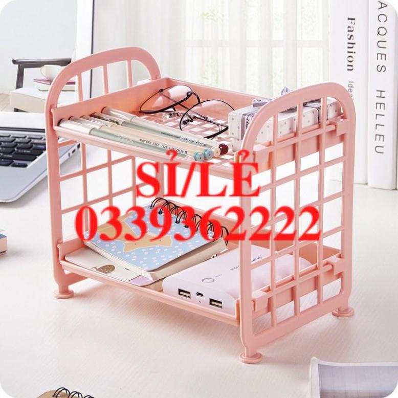 [ COCOLOVE ] Kệ nhựa mini 2 tầng - Giá để đồ 2 tầng mini lắp ghép (GM02)  HAIANHSHOP