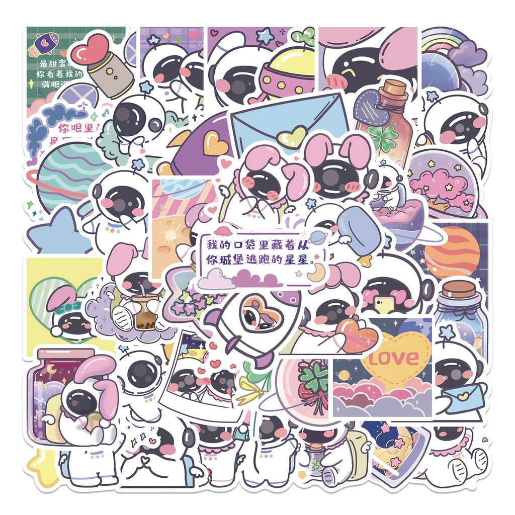 Bộ 40/50/60 Miếng Dán Hình Gấu Hoạt Hình Dễ Thương Chống Nước Trang Trí Tủ Lạnh/Guitar/Guitar Trẻ Em