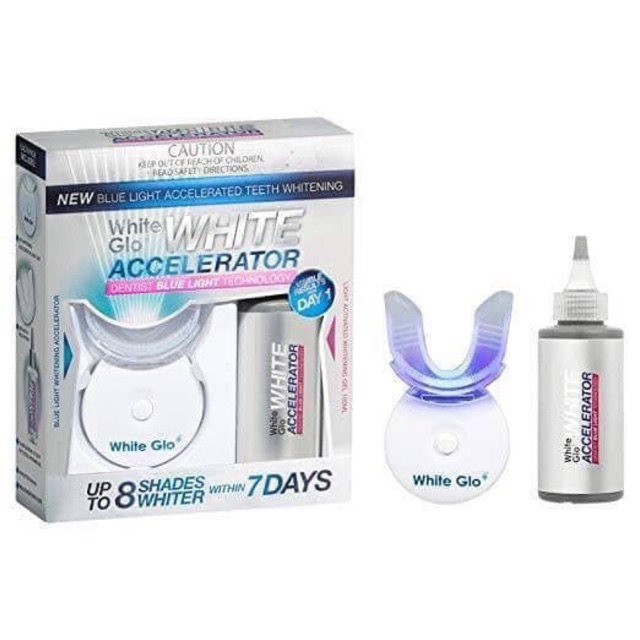 Bộ kích trắng răng bằng ánh sáng xanh White Glo White Accelerator Blue Light Teeth Whitening System