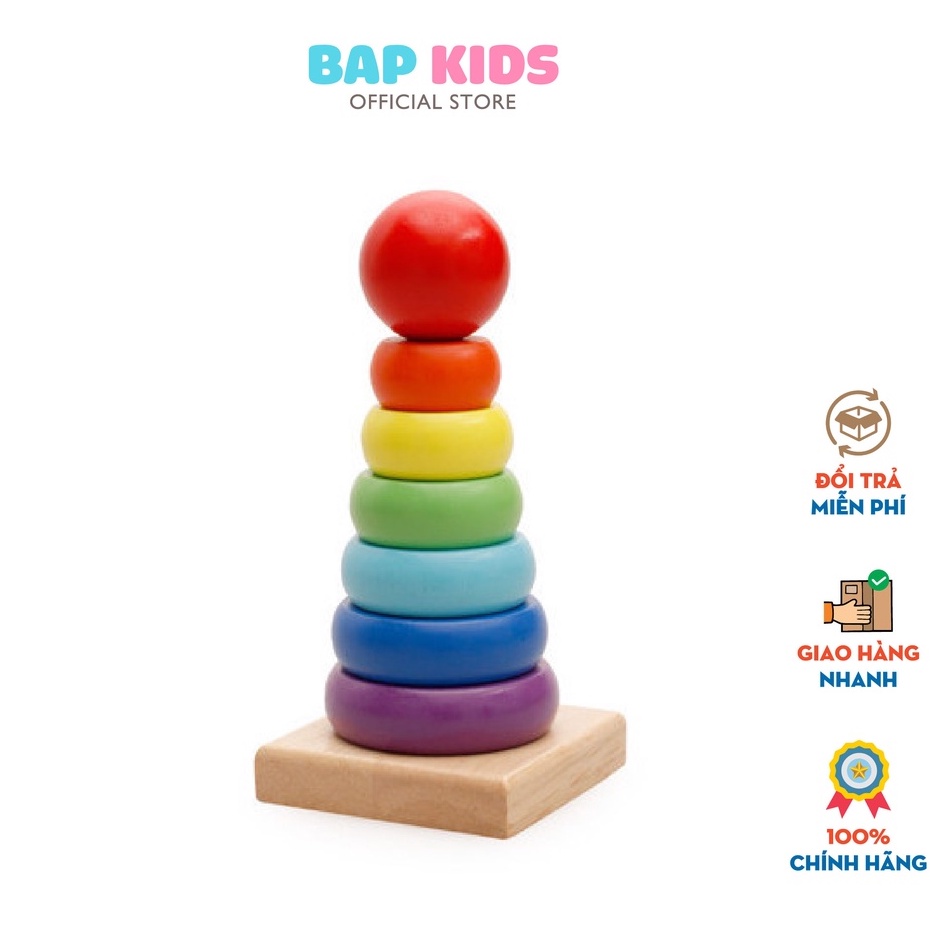 [Mã BMBAU50 giảm 10% đơn 99k] Đồ Chơi BAPKIDS Thả Hình Khối Tháp Cầu Vồng