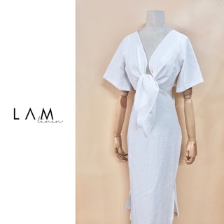 Đầm Cut out khoét eo 2 bên vải Linen