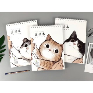  SỔ KÝ HỌA SKETCH BOOK A4 HÌNH MÈO CUTE