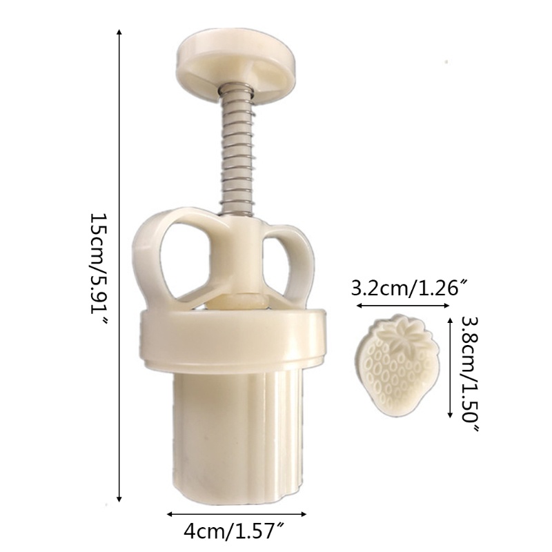 Khuôn nhựa làm bánh trung thu 25g hình quả dâu tây