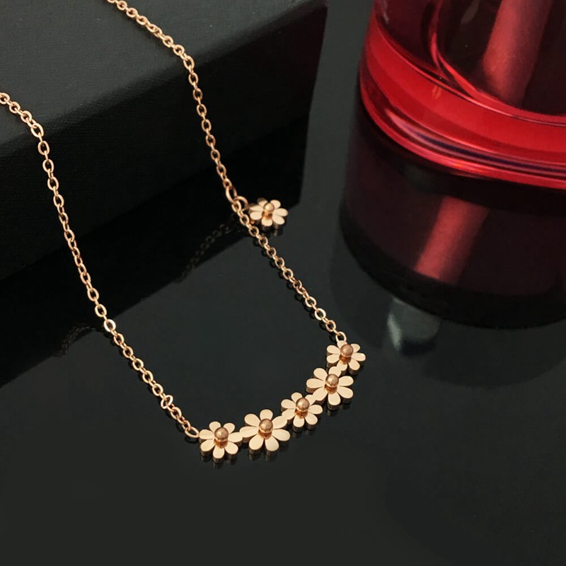 Trendy Stainless Steel Necklace for Women Charm Four leaf Flower Choker Collares Chain Pendants High Quality Nice Jewelry Gift Drop Shipping