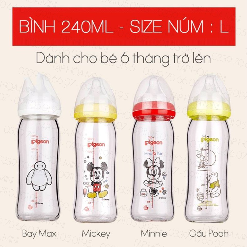 Bình Pigeon Nội địa - Chính hãng Thủy tinh 240ml