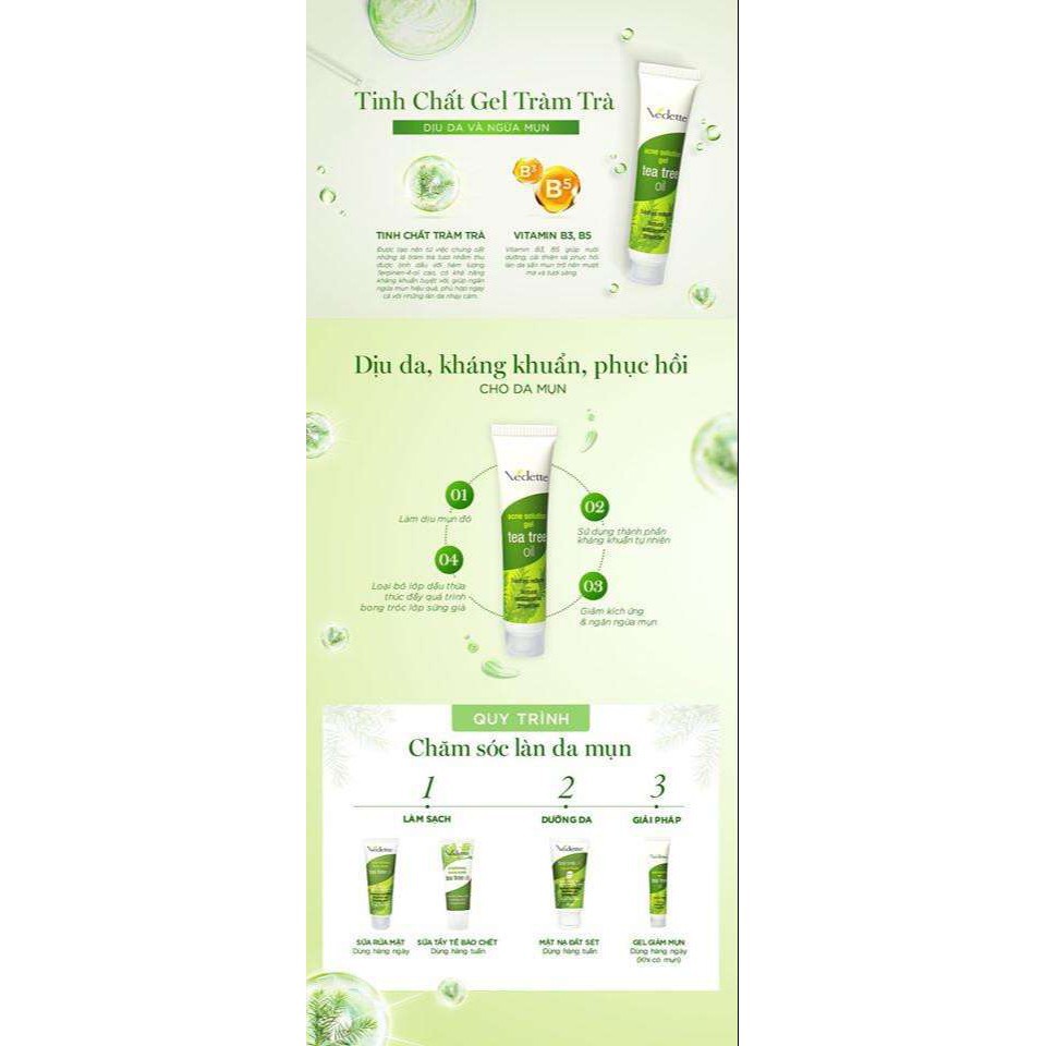GEL KHÁNG KHUẨN GIẢM MỤN 18g TEA TREE OIL VEDETTE - TP01002005001 | BigBuy360 - bigbuy360.vn