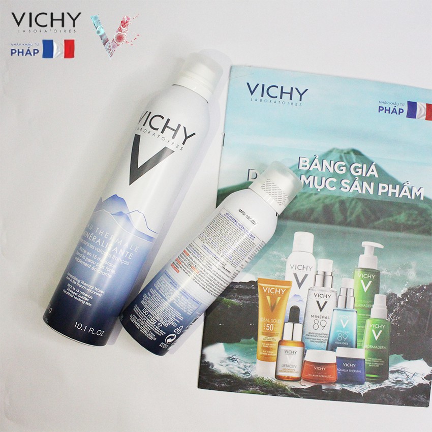 [NHẬP KHẨU-TEM PHỤ] Xịt khoáng dưỡng da Vichy Mineralizing Thermal Water Spa