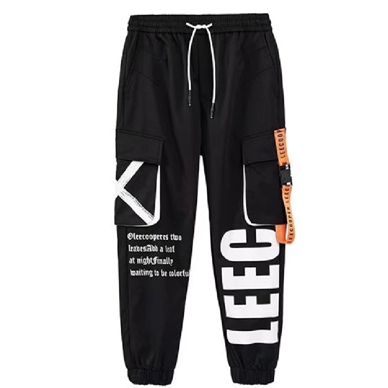 Quần ống rộng nhiều túi màu sắc phong cách đường phố Hong Kong chất lượng cao cho nam size S-5XL