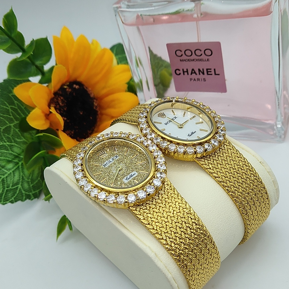 Đồng Hồ Nữ RL rolex mặt OVAN Bầu đính đá