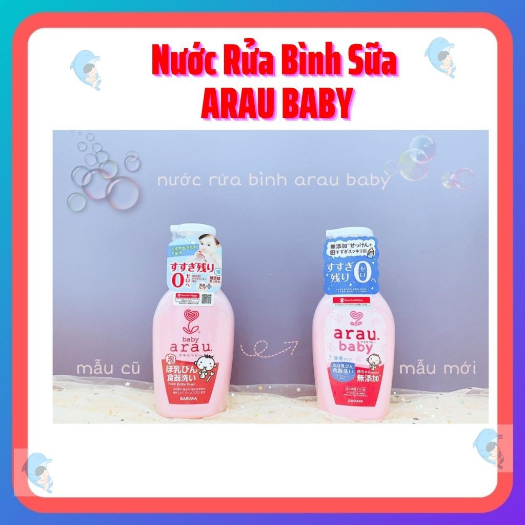 Nước Rửa Bình Sữa Arau Baby Nhật Không Chất Phụ Gia Và Chất Tạo Mùi An Toàn Cho Bé Dung Tích Bình 500ml/Túi 450ml