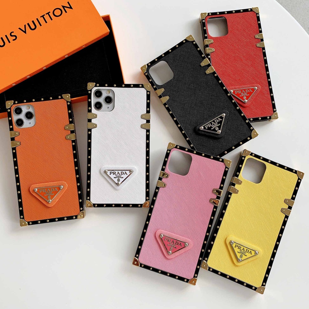 Ốp Điện Thoại Hình Vuông Màu Cam Thời Trang Cho iPhone 13promax 12 11 xsmax xr xs 7P