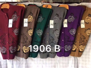Áo khoác len bông bà già