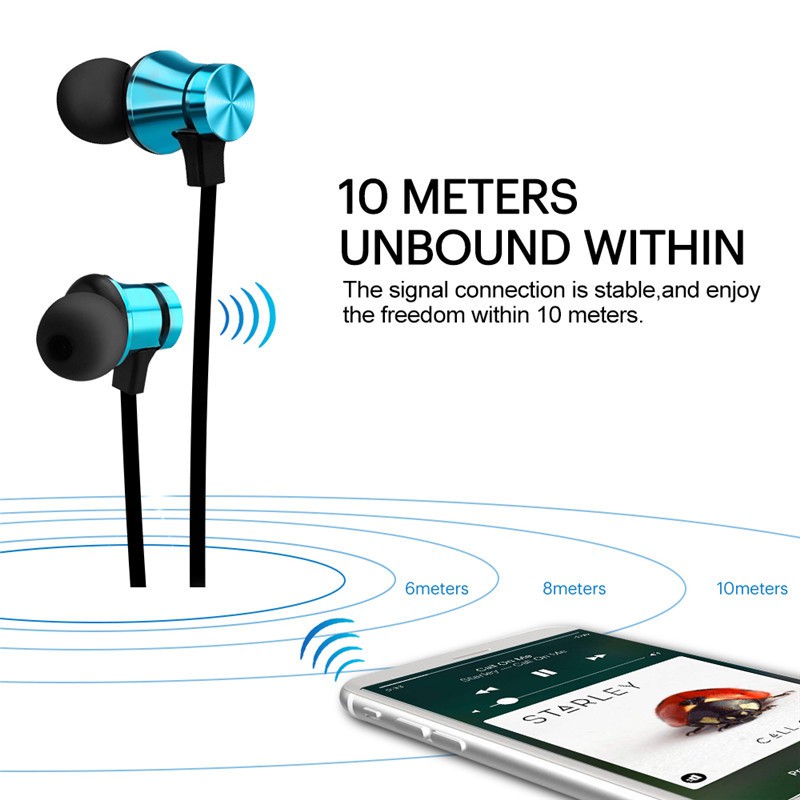 Tai nghe Bluetooth thể thao đeo cổ tích hợp micro tiện dụng