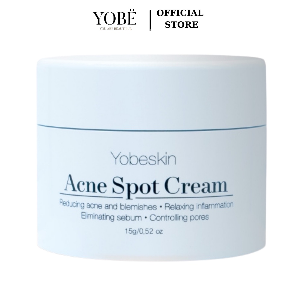 Kem ngăn ngừa và giảm mụn YOBE giúp giảm các loại mụn và bảo vệ da khỏi vi khuẩn 15g - YOBE SKIN ACNE SPOT CREAM