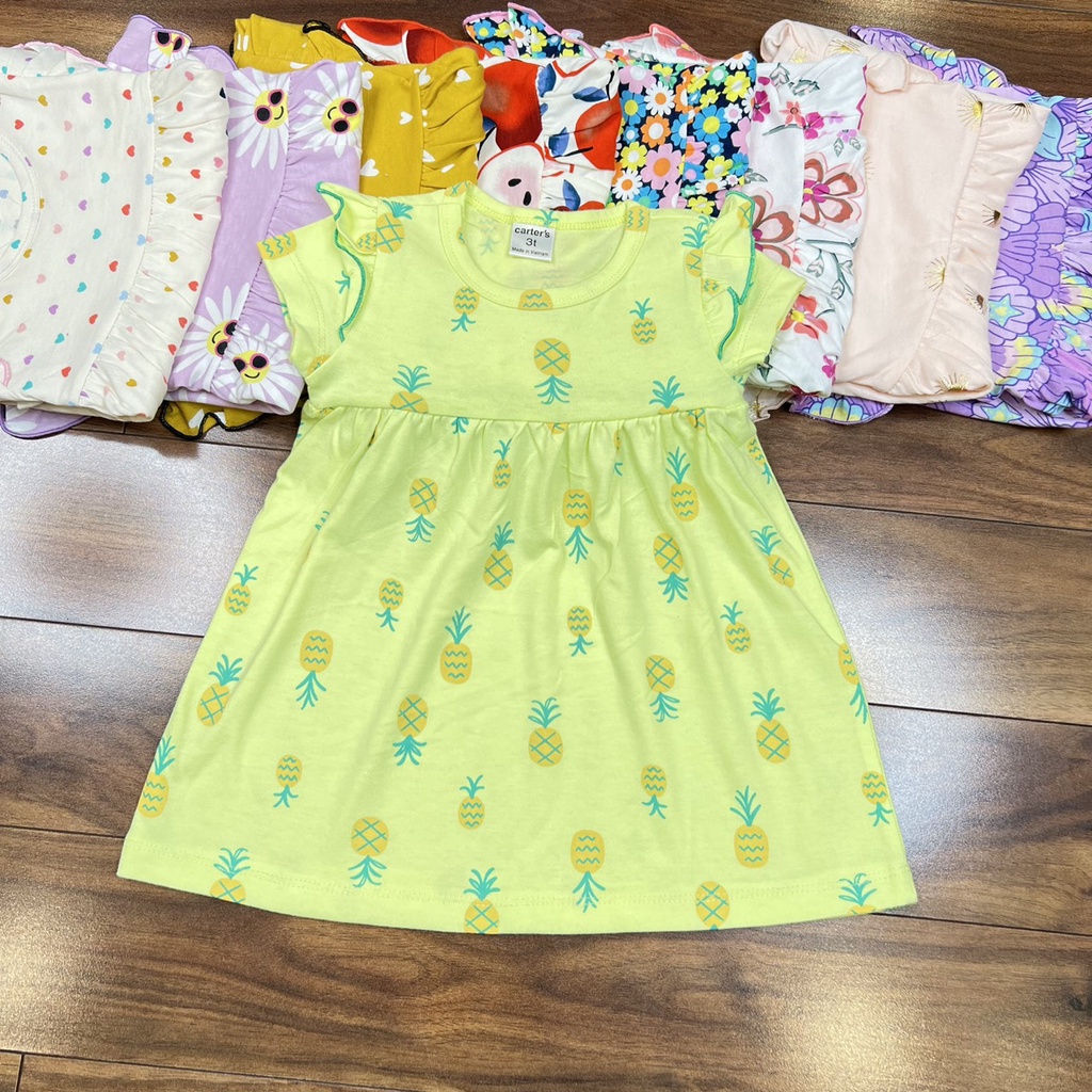 Váy cotton cánh tiên họa tiết dễ thương cho bé gái