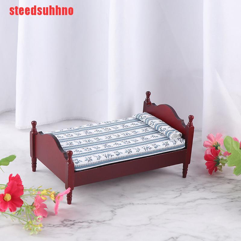 Bộ Giường + Gối Cho Nhà Búp Bê Tỉ Lệ 1: 12