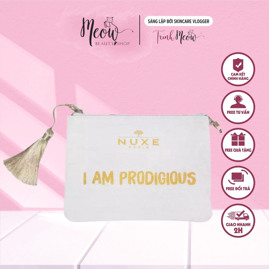 [HB Gift- Quà tặng không bán] Túi vải đựng mỹ phẩm Beauty Pouch Nuxe