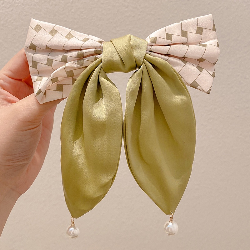 Kẹp Tóc Nơ Vải Satin Chất Lượng Cao Phong Cách Hàn Quốc