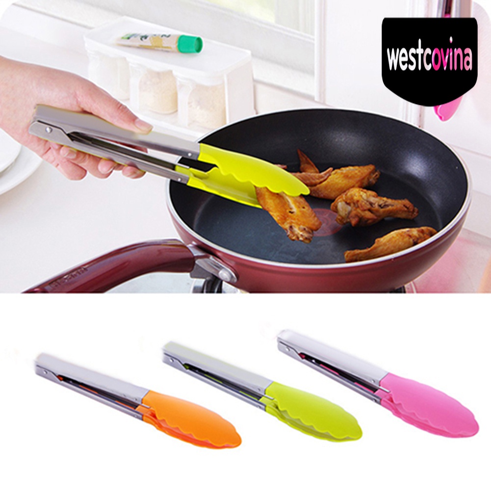 [Hot]☀ Kẹp Gắp Thức Ăn Bằng Silicone Và Thép Không Gỉ