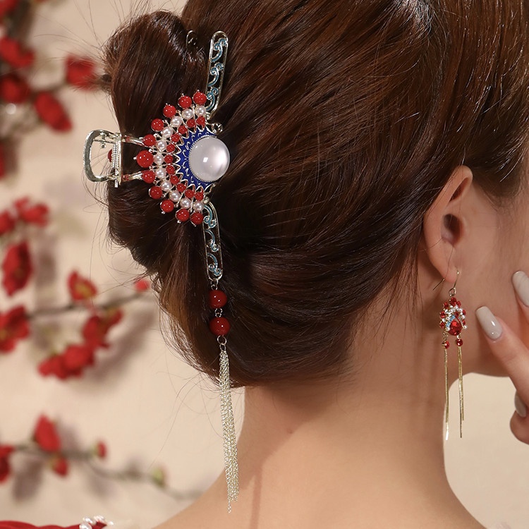 Kẹp Tóc Hình Bướm Đính Ngọc Trai Phong Cách Trung Hoa 2022 Thời Trang Cho Nữ