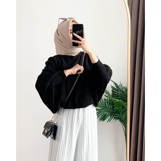 Rkperwira - Áo Kiểu Dệt Kim Tay / Áo Dệt Kim Màu Trơn / Áo Cánh Tay / Áo OVERSIZE Thời Trang Thường Ngày Cho Nữ / Áo Sơ Mi Dệt Kim / Áo Sơ Mi Tay Dài / Áo Sơ Mi Dệt Kim / Áo Sơ Mi Nữ / Áo Sơ Mi Tay / Áo Dệt Kim / Áo Sơ Mi Dệt Kim / Áo Cánh Dơi