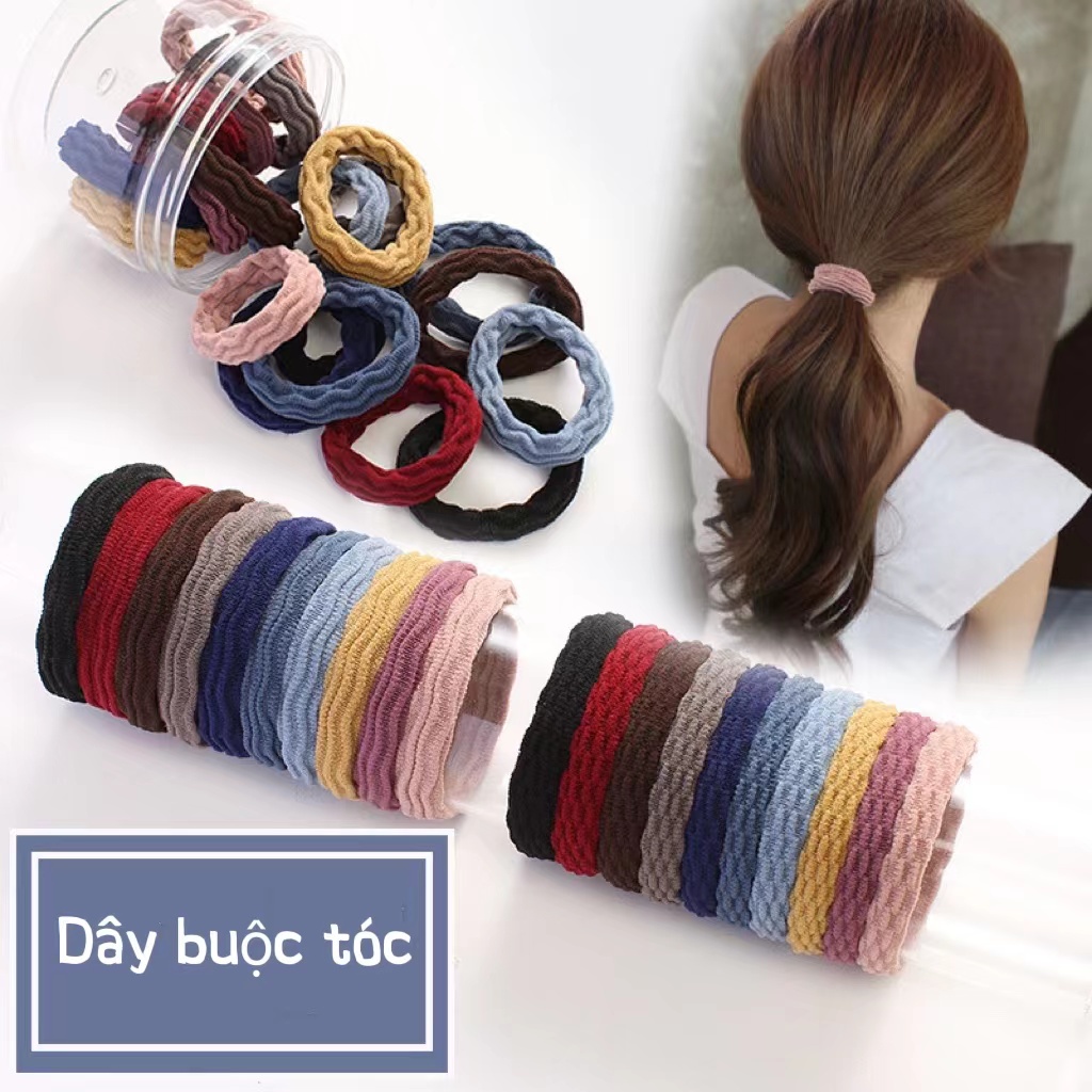 Dây buộc tóc vải Pile mềm mại không hằn nếp tóc