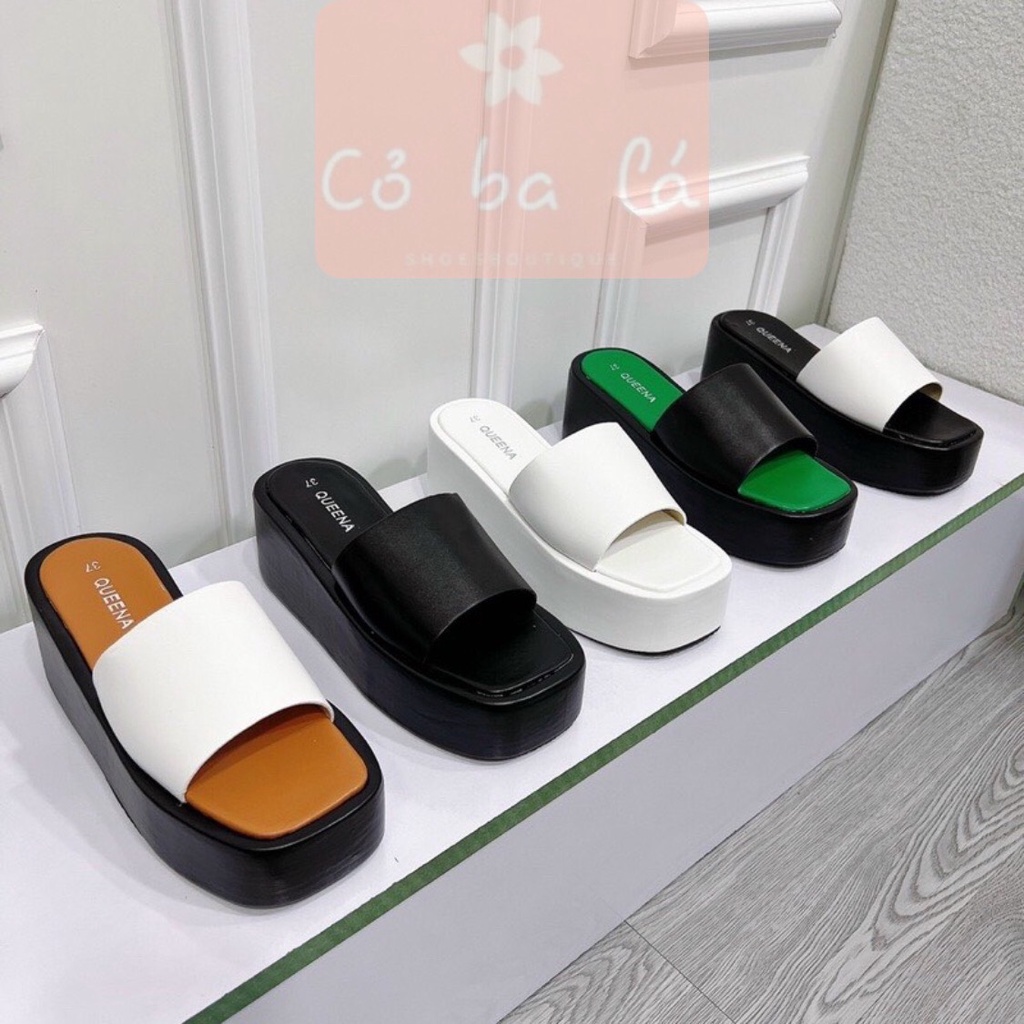 DÉP NỮ CAO CẤP COBALA SHOES - DÉP XUỒNG THỜI TRANG QUAI NGANG BẢN TO TRƠN ĐẾ BẰNG D22060400