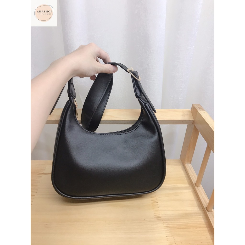 [SẴN HÀNG - BAO CHẤT] Túi đeo chéo da trơn quai bản to style ullzang Hàn quốc A017