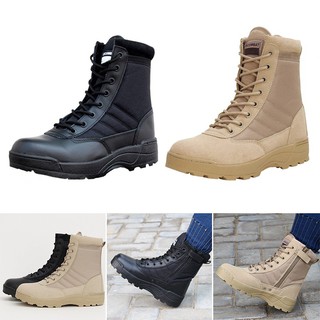 TR❤Giày Boot da kiểu dáng quân đội cho nam